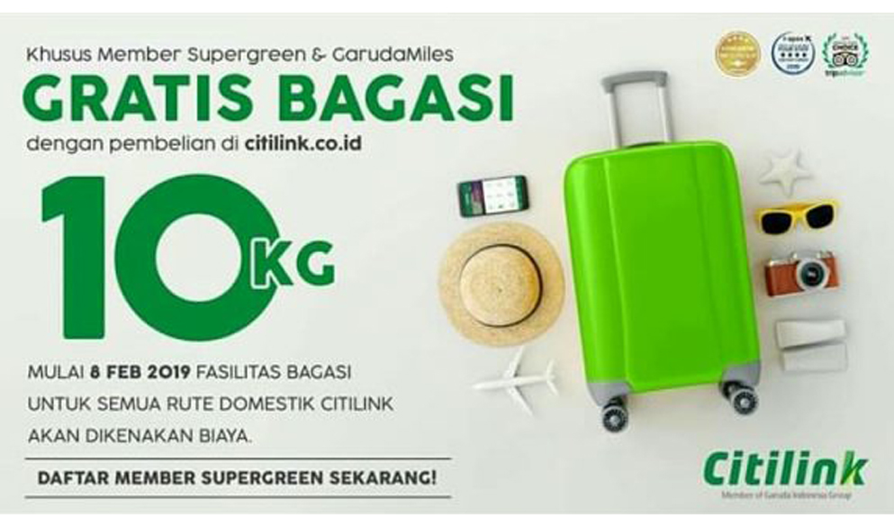  Bagasi Supergreen Citilink INACA Indonesia National 