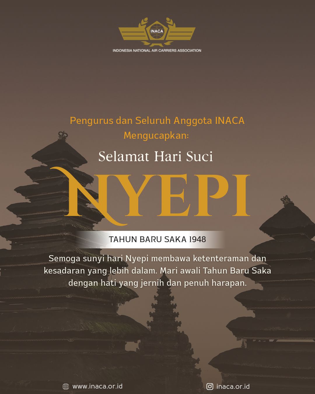 Selamat Hari Suci NYEPI TAHUN BARU SAKA 1948