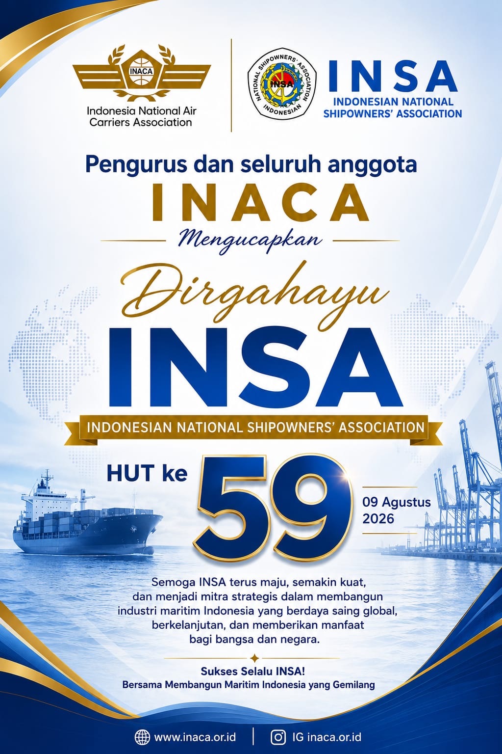 Dirgahayu ke-59 INSA Bersama Membangun Maritim Indonesia yang Gemilang