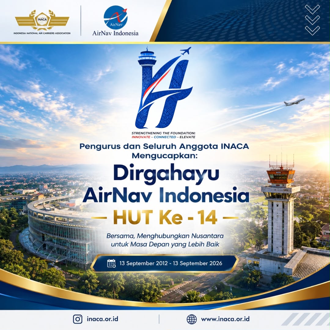 INACA Ucapkan Dirgahayu AirNav Indonesia ke-14: Bersama Menghubungkan Nusantara untuk Masa Depan yang Lebih Baik