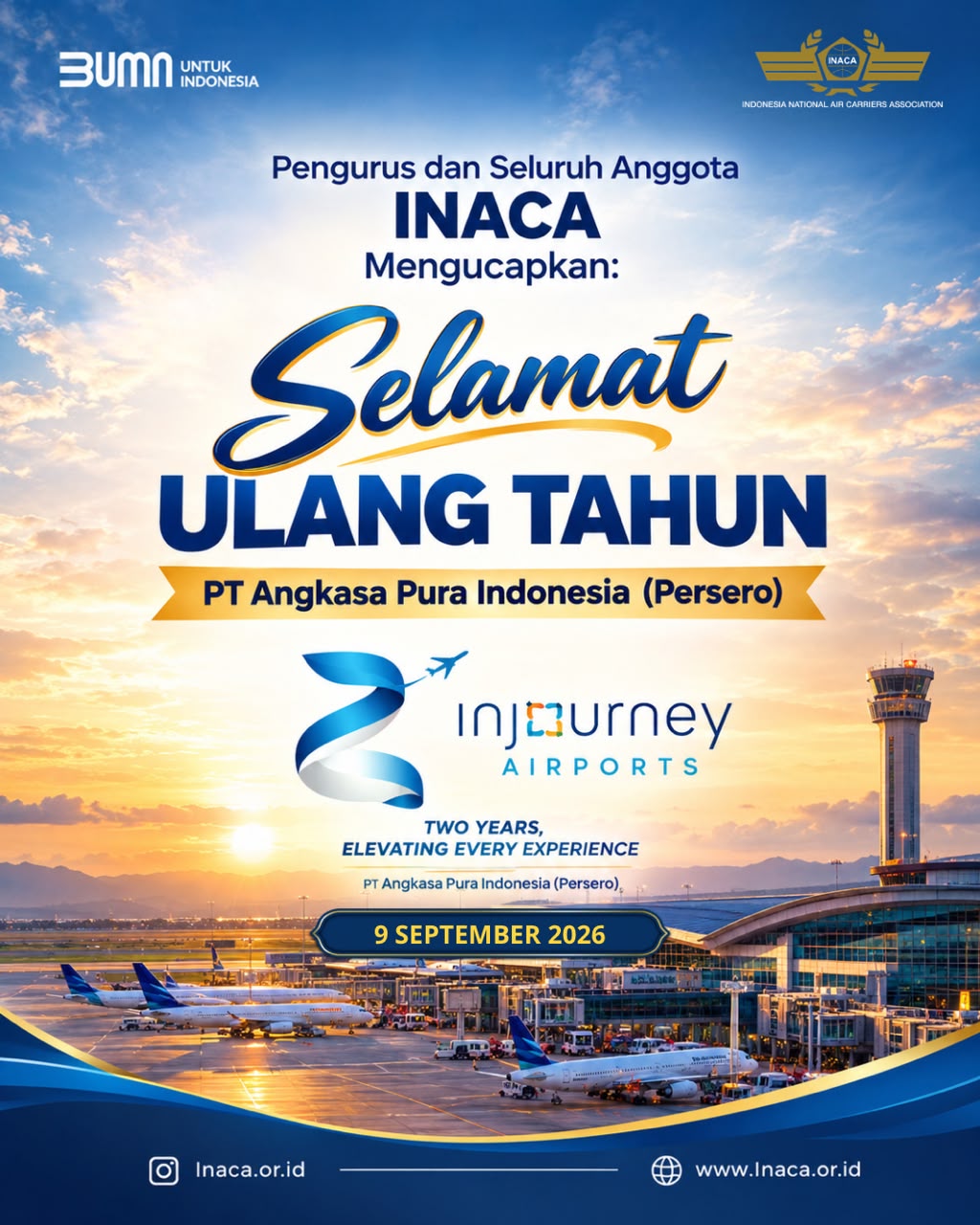 INACA Ucapkan Selamat Ulang Tahun ke-2 kepada InJourney Airports