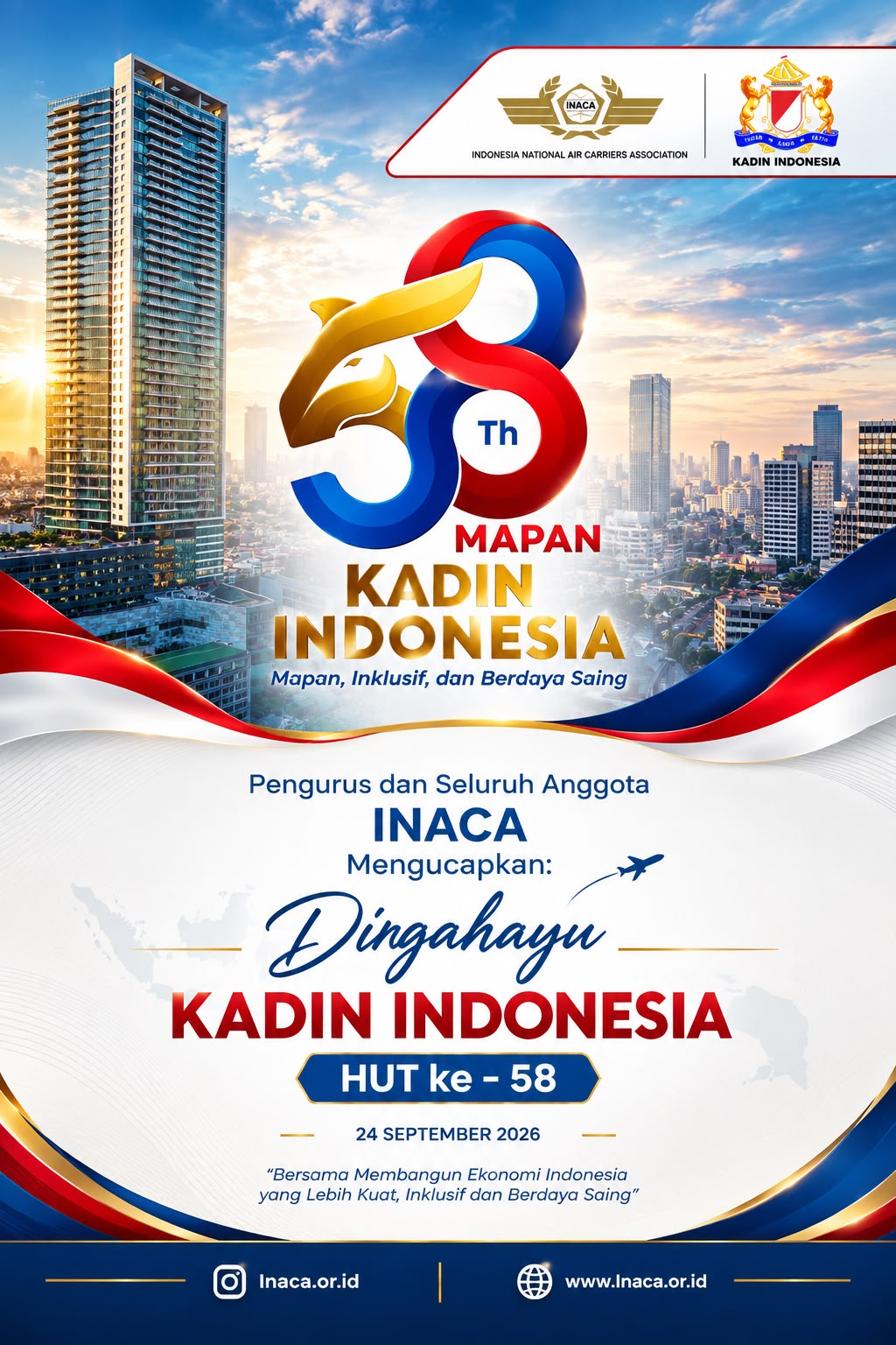 INACA Ucapkan Dirgahayu KADIN Indonesia ke-58