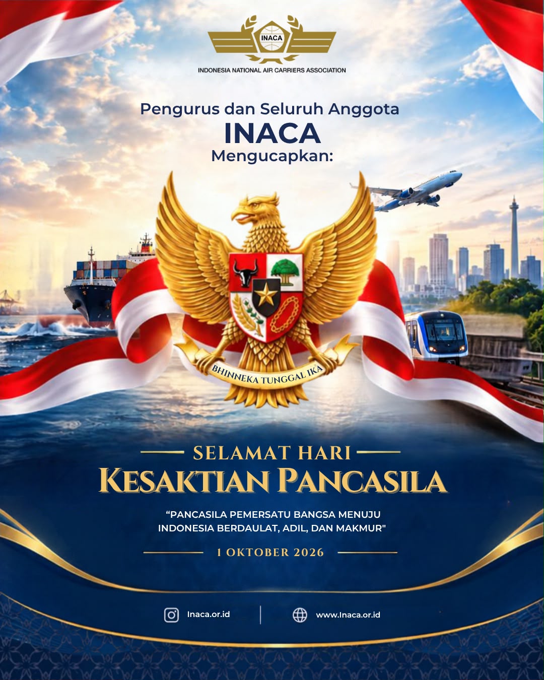 INACA Ucapkan Selamat Hari Kesaktian Pancasila 2026